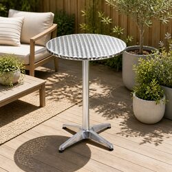 Set of 6 Outdoor Bar Tables Round Adjustable Height 70/110cm Foldable Patio