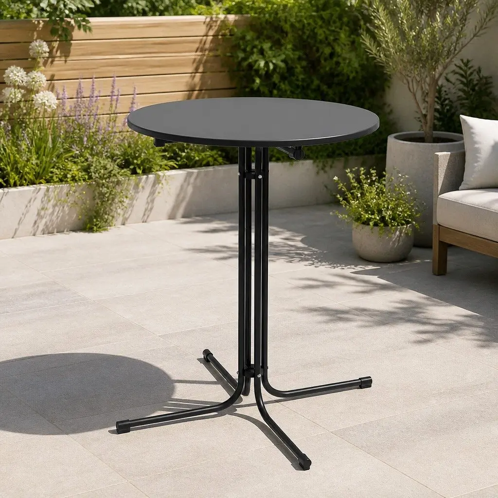 Bar Table, Round and Folding, 109cm High