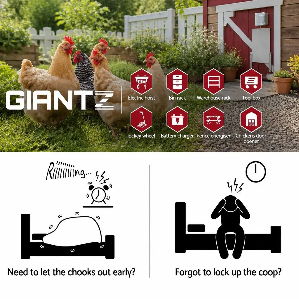 Automatic Chicken Coop Door Opener with Timer and Light Sensor Control System