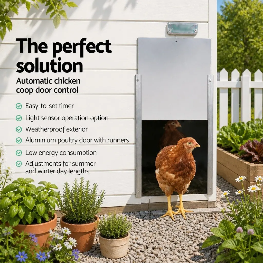 Automatic Chicken Coop Door Opener with Timer and Light Sensor Control System