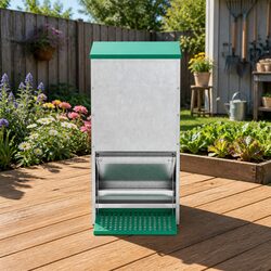 Automatic Chicken Feeder Treadle Self Opening Port Coop Poultry Bantam 30L