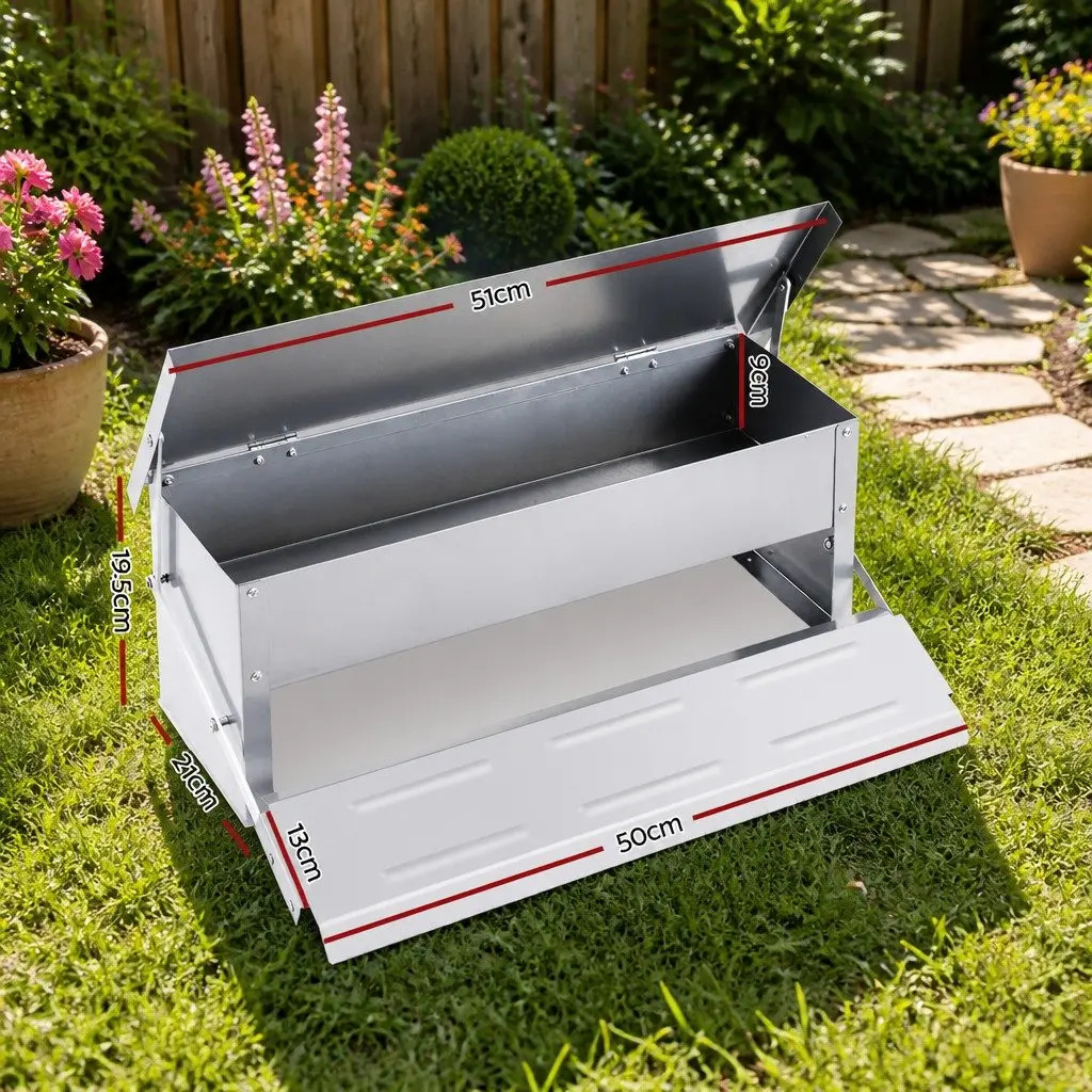 Automatic Chicken Feeder 5KG Galvanized Steel Weight-Operated Farm Poultry