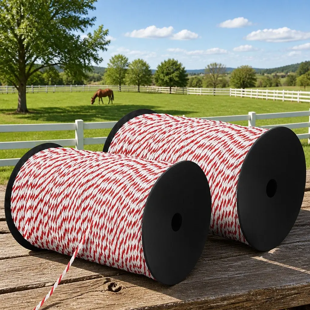 Electric Fence Polyrope Dual Pack Highly Visible 4mm 500M Red White
