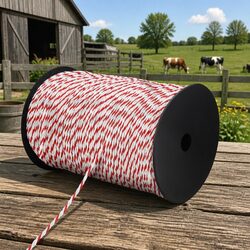 Electric Fence Poly Rope 500M Red White Livestock Pet Control Fencing Wire