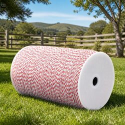 Electric Fence Poly Wire 2000M Red White Livestock Containment Fencing Roll