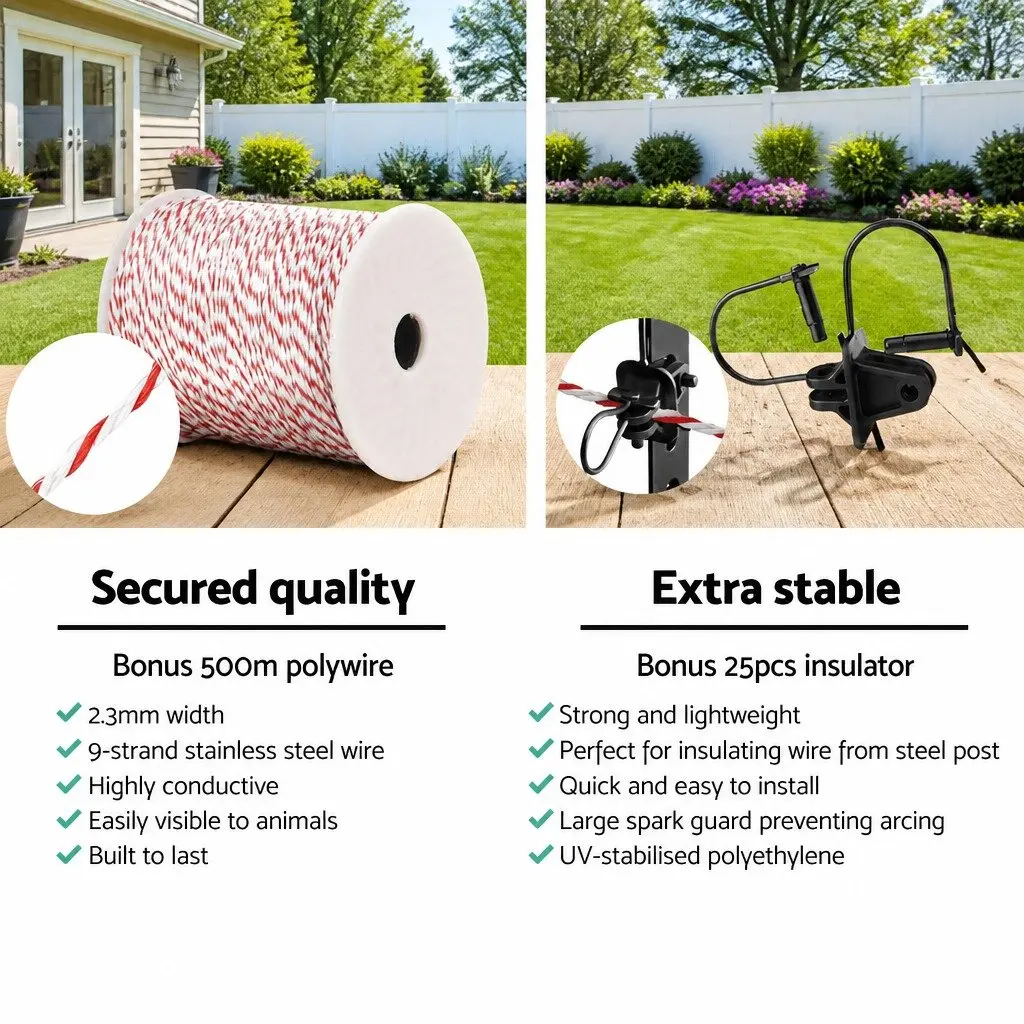 Electric Fence Polytape High Conductivity 500M Red White