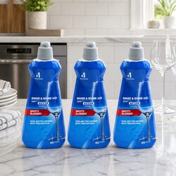 Shine & Dry Regular Rinse Aid 400mL Bottle x3 Dishwasher Spotless Streak Free