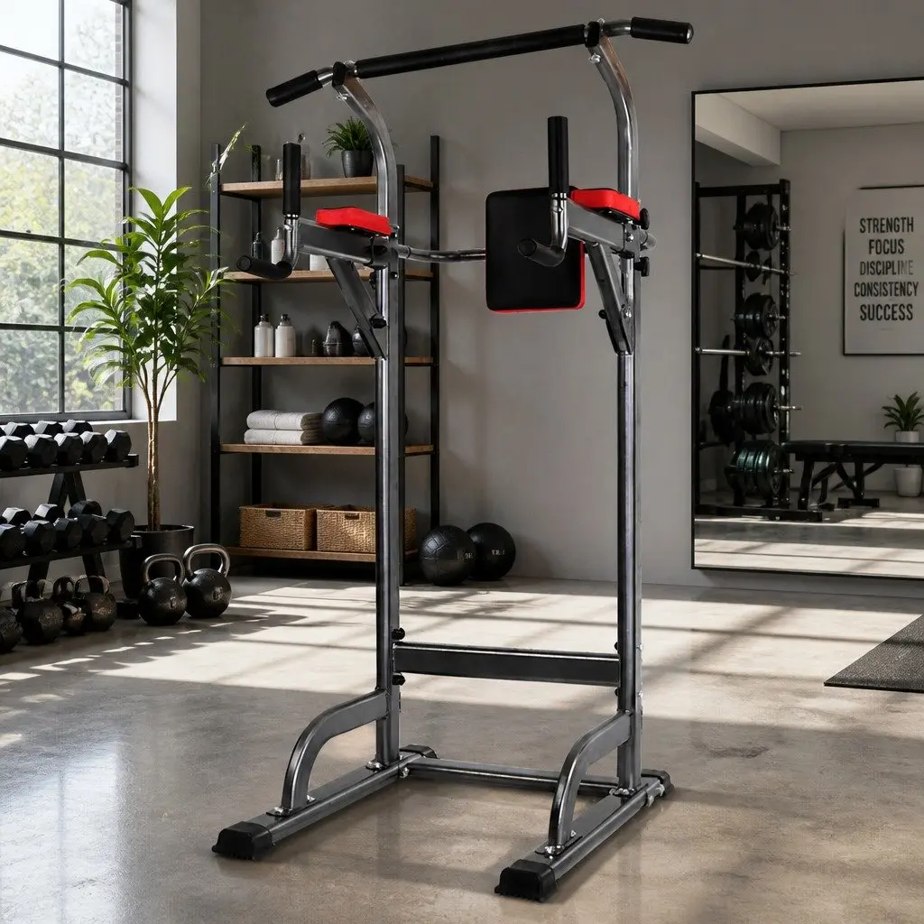 Multi-Function Home Gym Exercise Tower Chin Up Pull Up Bench Press Station 200kg