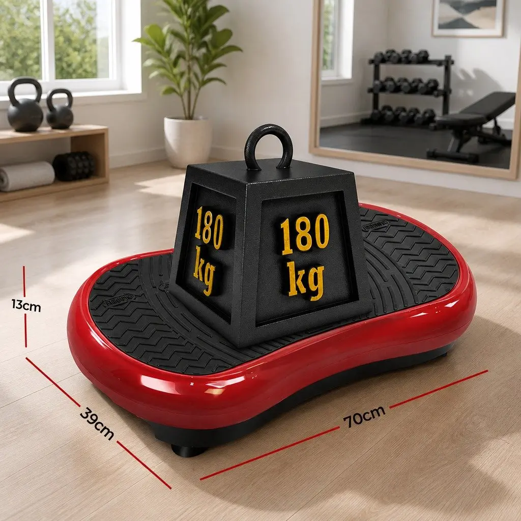 Vibration Machine Platform Home Gym Fitness Trainer Resistance Rope Maroon