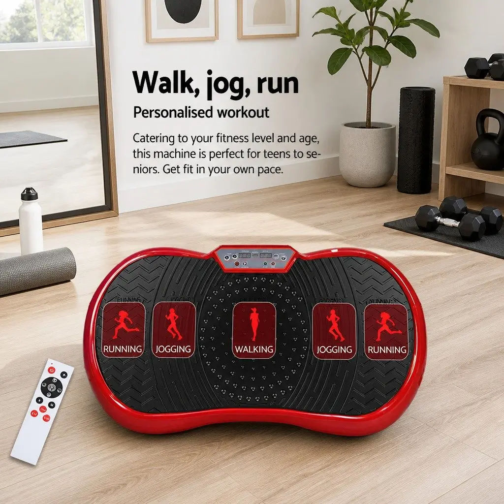 Vibration Machine Platform Home Gym Fitness Trainer Resistance Rope Maroon