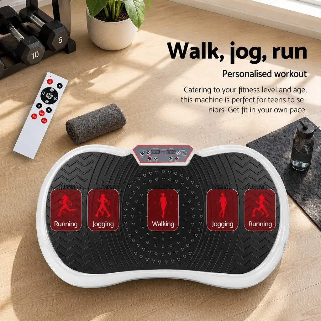 Vibration Machine Platform Fitness Plate Home Gym Whole Body Trainer White