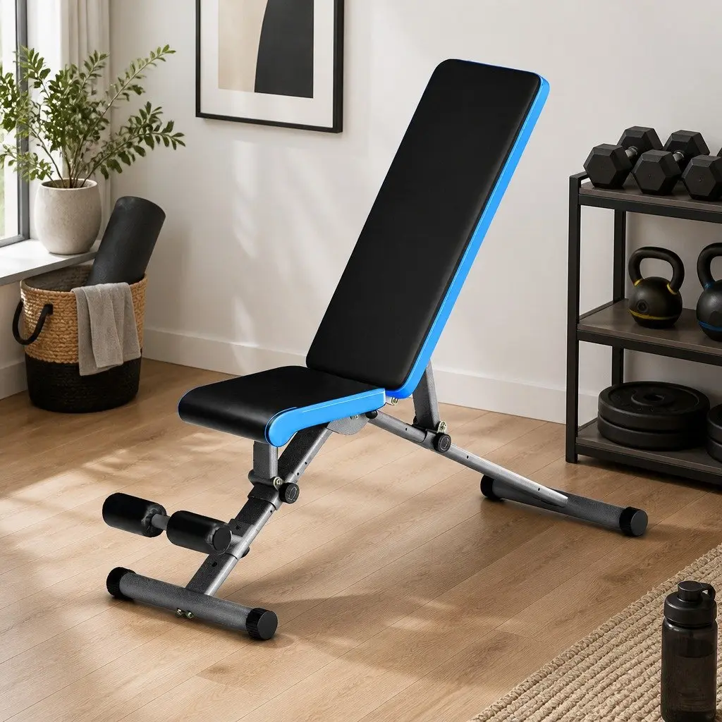Adjustable Weight Bench FID Home Gym Press Fitness 330kg Capacity Blue