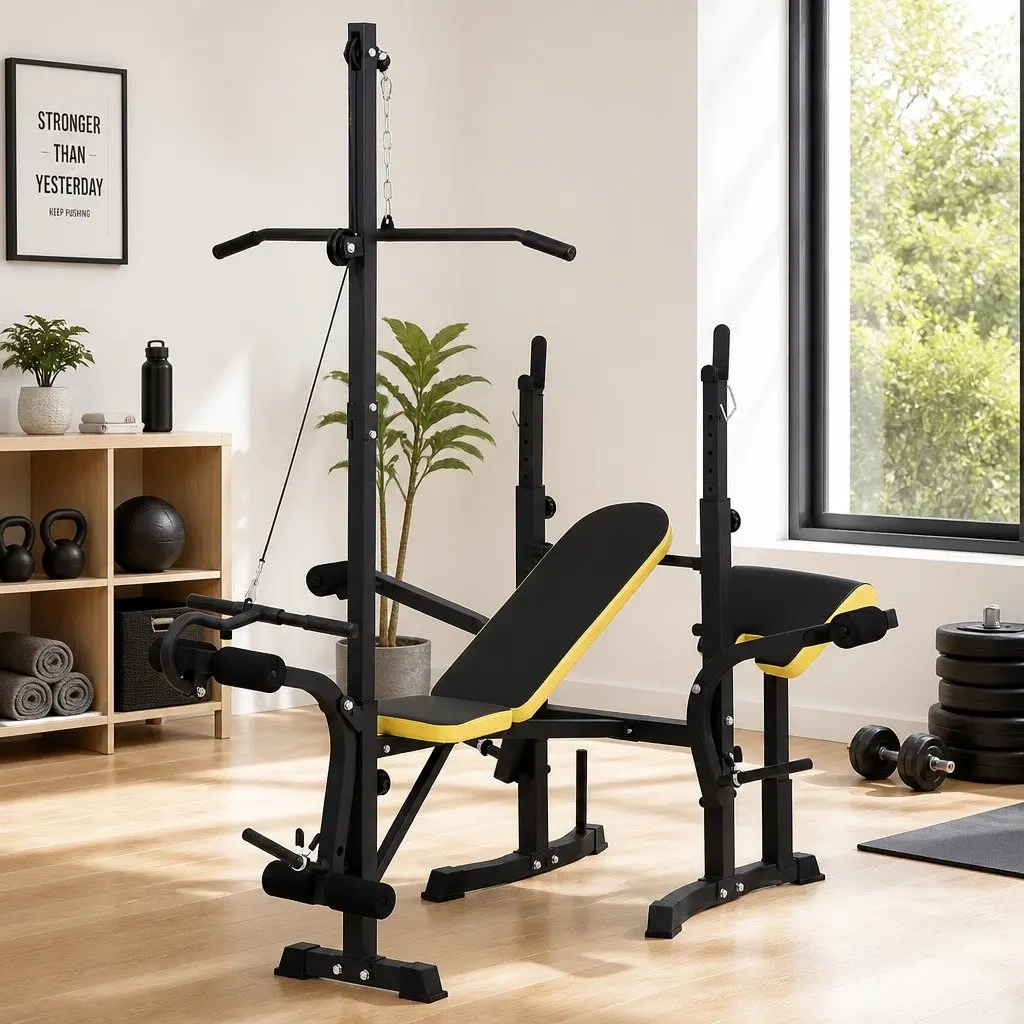 Multi-Station Weight Bench 14-in-1 Home Gym Equipment Adjustable Press Fitness