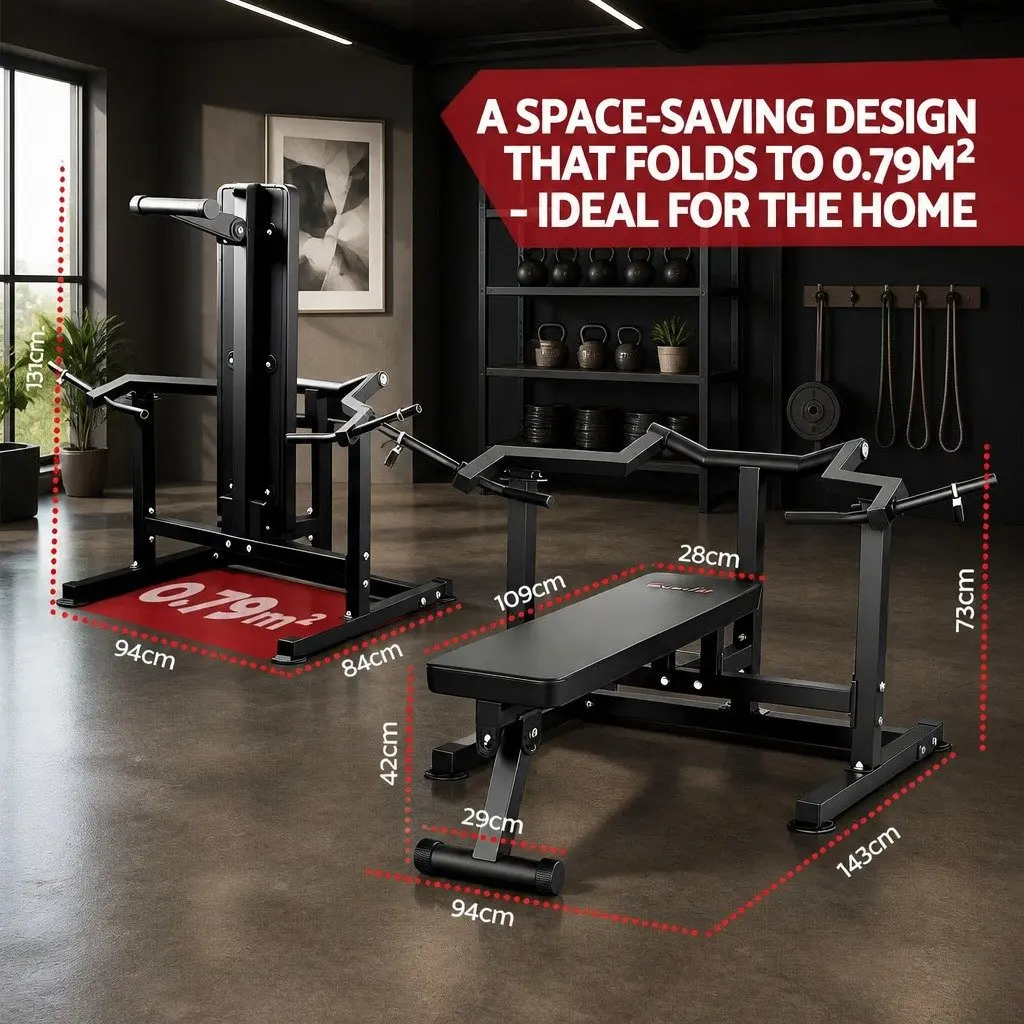 Chest Press Machine Home Gym Equipment Folding Workout Bench Independent Arms