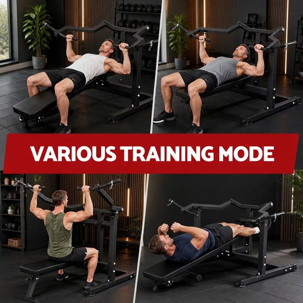 Chest Press Machine Home Gym Equipment Folding Workout Bench Independent Arms