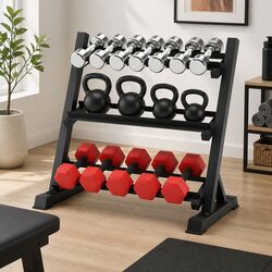 A Friendly 3-Tier Dumbbell Rack for Your Home Gym