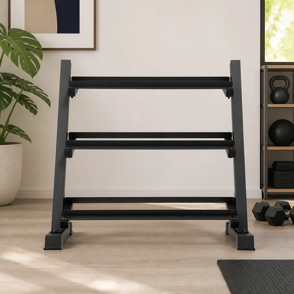Dumbbell Rack 3-Tier Heavy Duty Weight Storage Home Gym Kettlebell Organiser