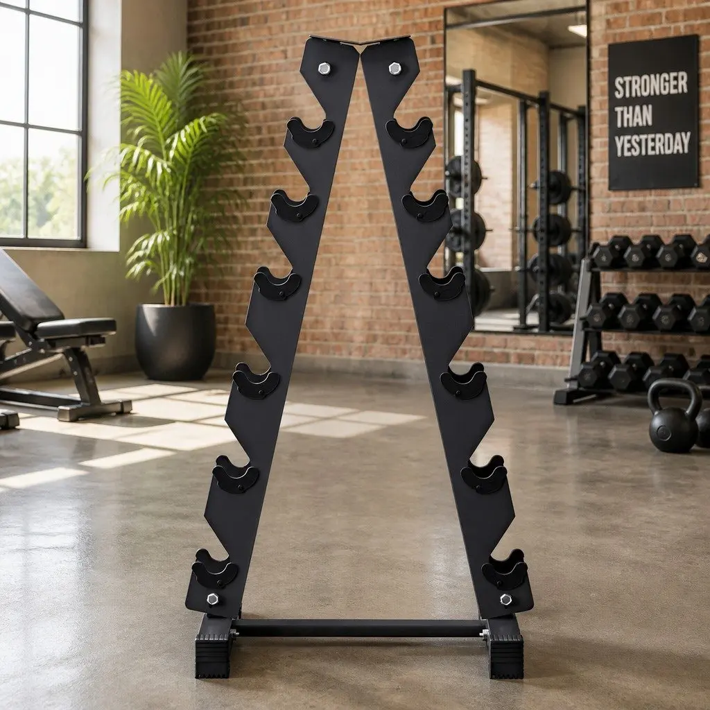 6 Tier Dumbbell Rack Storage Stand Home Gym Equipment Organizer Black 200kg