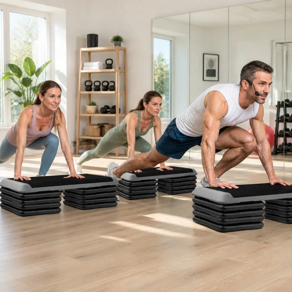Aerobic Step Riser Adjustable Height 5cm Non-Skidding Pads Set of 4