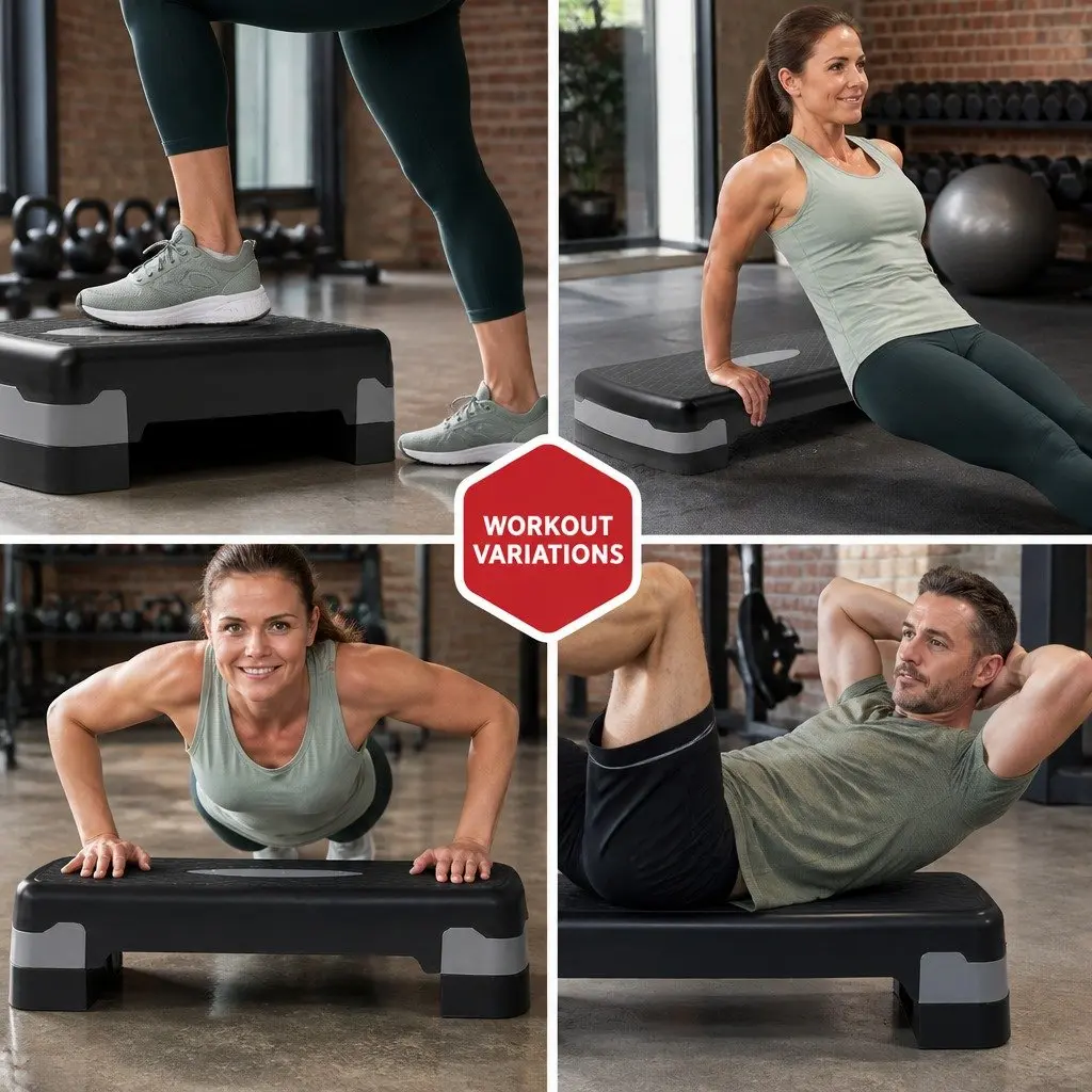 Aerobic Step Adjustable Fitness Training Platform Wide Anti-Slip Surface 66cm x 26cm x 15.5cm