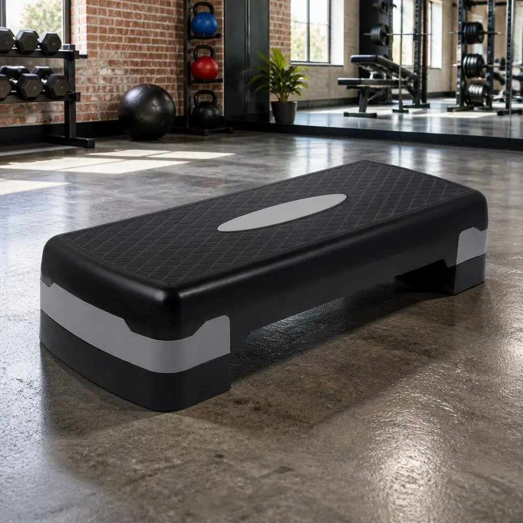 Aerobic Step Adjustable Fitness Training Platform Wide Anti-Slip Surface 66cm x 26cm x 15.5cm