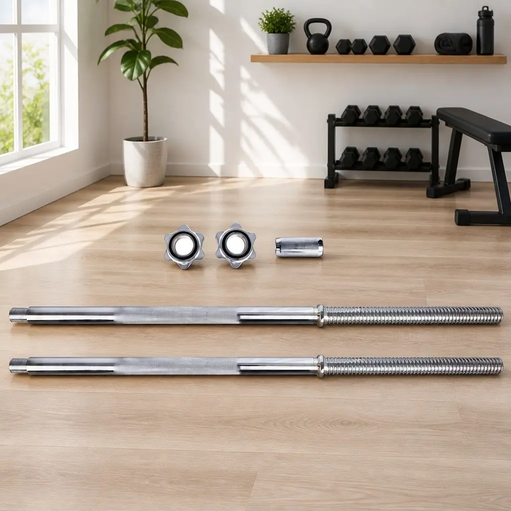 Barbell Bar Chrome Plated Steel 168cm 5.5FT Weight Lifting Rod for Home Gym Exercise Training