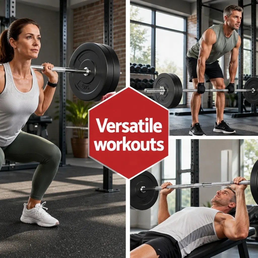 Barbell Set with Weight Plates and 168cm Bar for Home Gym Fitness