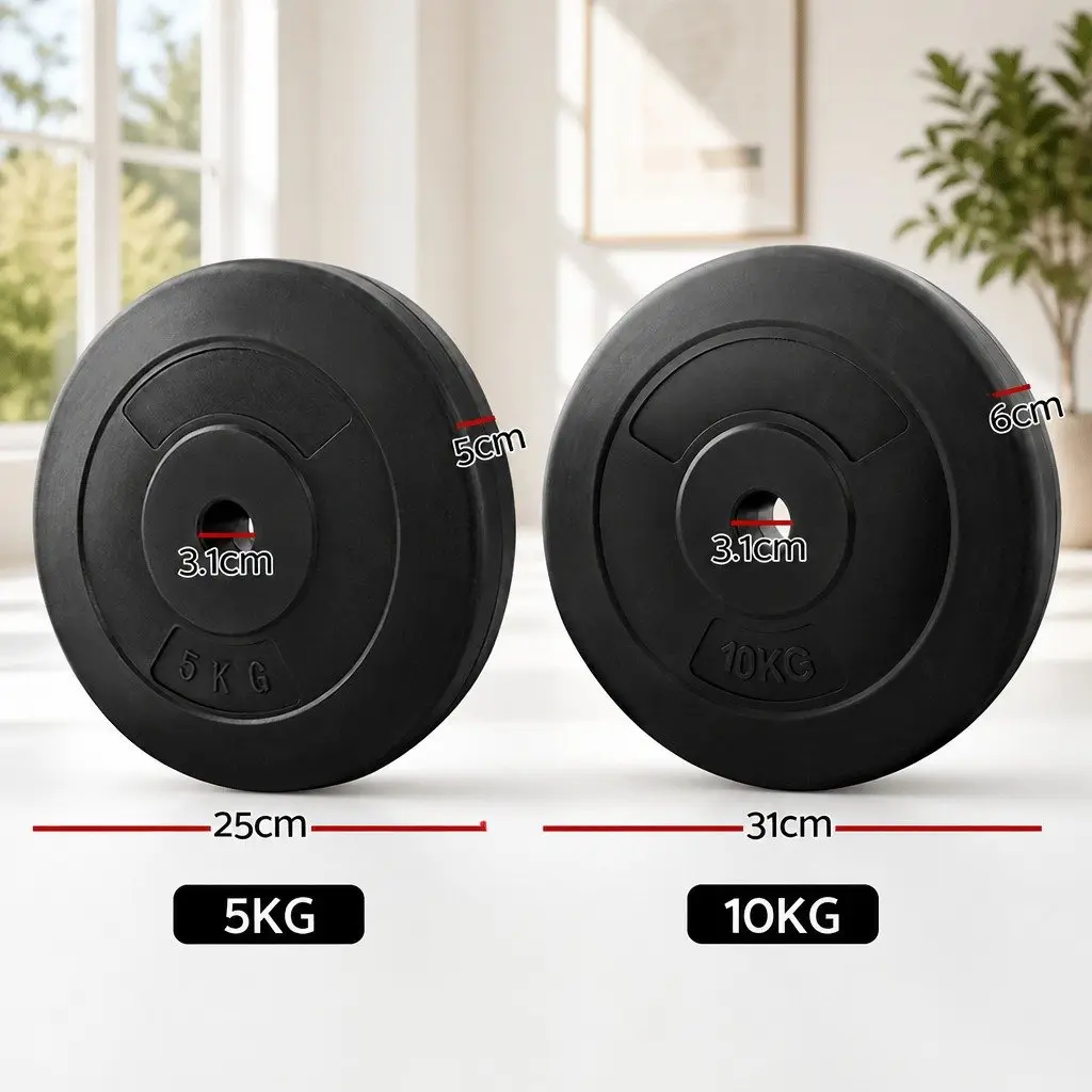 30kg Barbell Weight Plates Rubber Surface Standard 31mm
