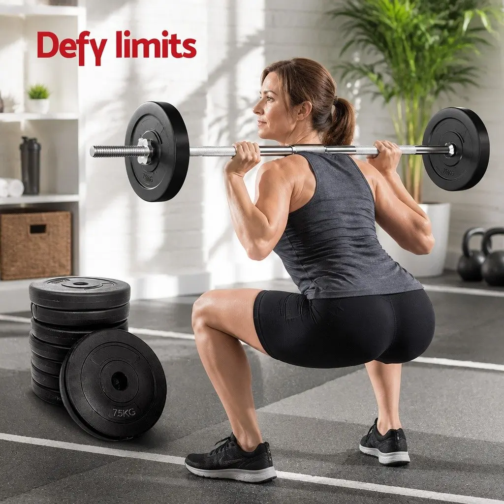 40kg Barbell Weight Plates Standard 31mm Diameter Home Gym Press Fitness