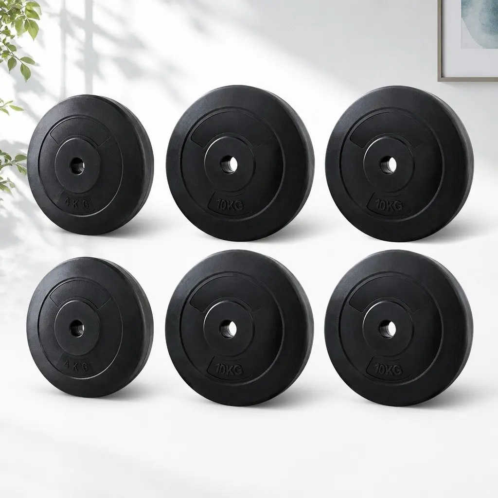 50kg Barbell Weight Plates Set Standard 31mm Home Gym Press Fitness Exercise