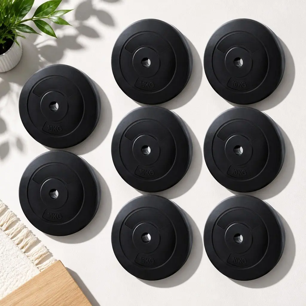80kg Barbell Weight Plates Standard 31mm Home Gym Free Weights Exercise Set