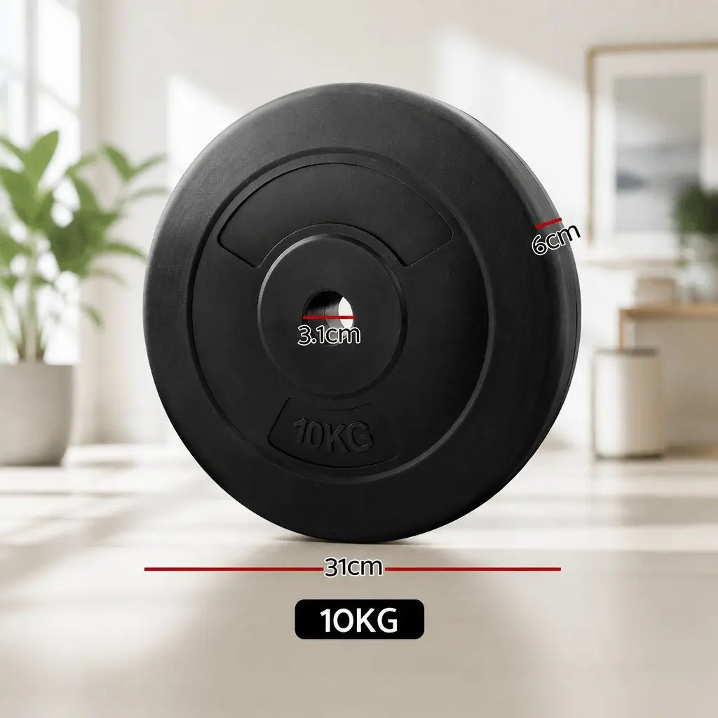 Barbell Weight Plates Standard 31mm Heavy-duty Rubber Surface 80kg Home Gym Free Weights Exercise Set