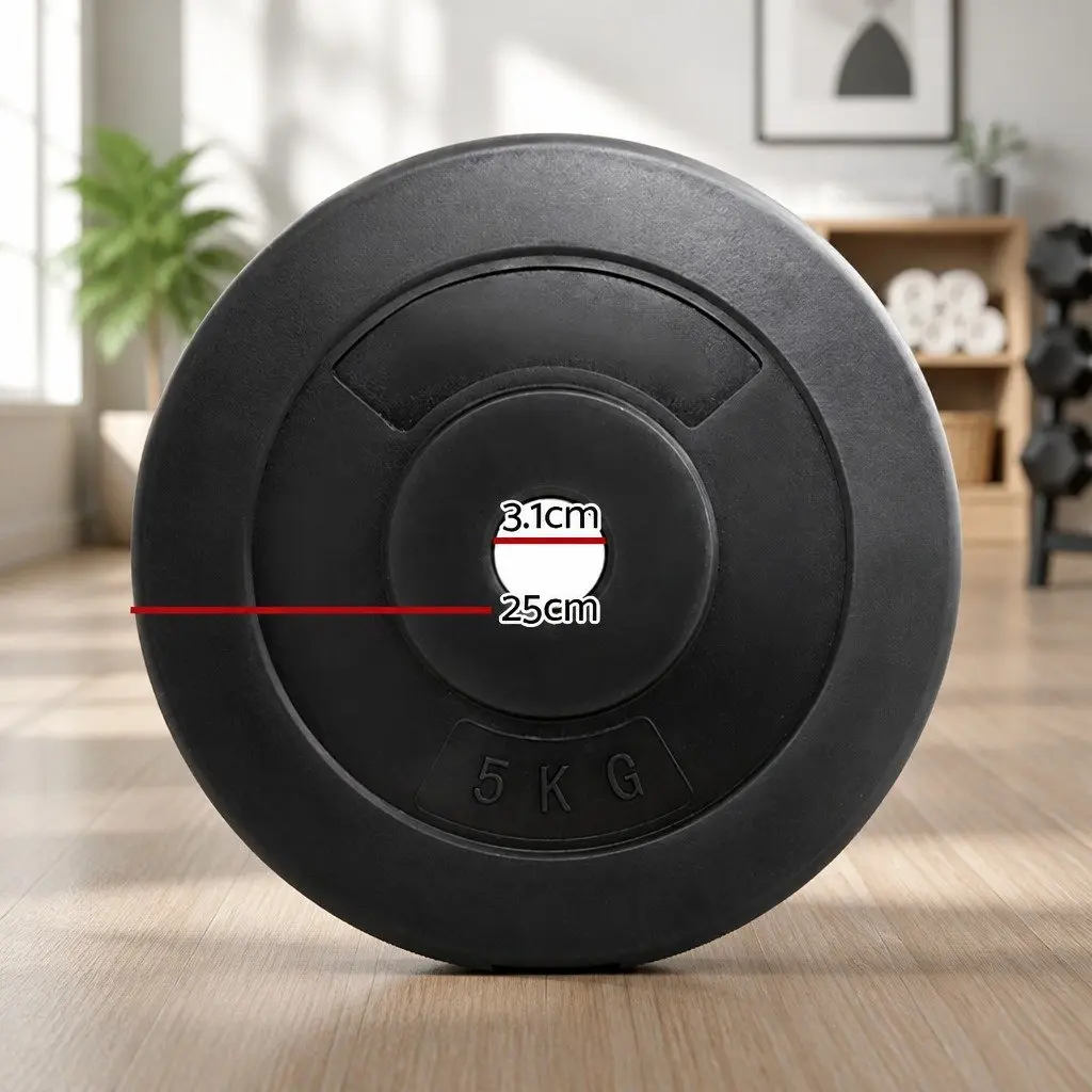 Weight Plates Rubber Surface 5kg Standard Barbell Plate Black