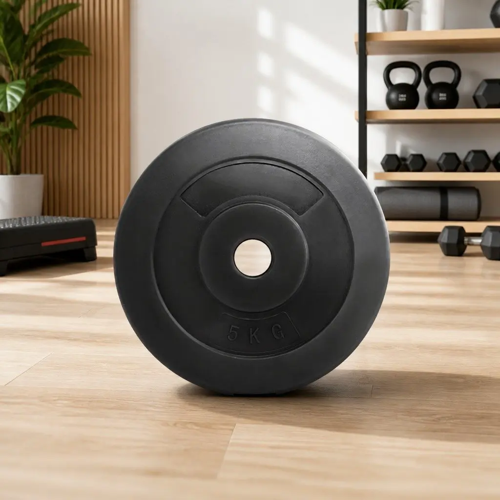Weight Plates Rubber Surface 5kg Standard Barbell Plate Black