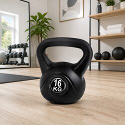 16kg Kettlebell Black Home Gym Weight Lifting Training Exercise Free Weight