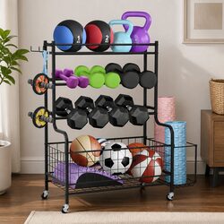 Dumbbell Rack Weight Storage Home Gym Equipment Black Vertical Organizer