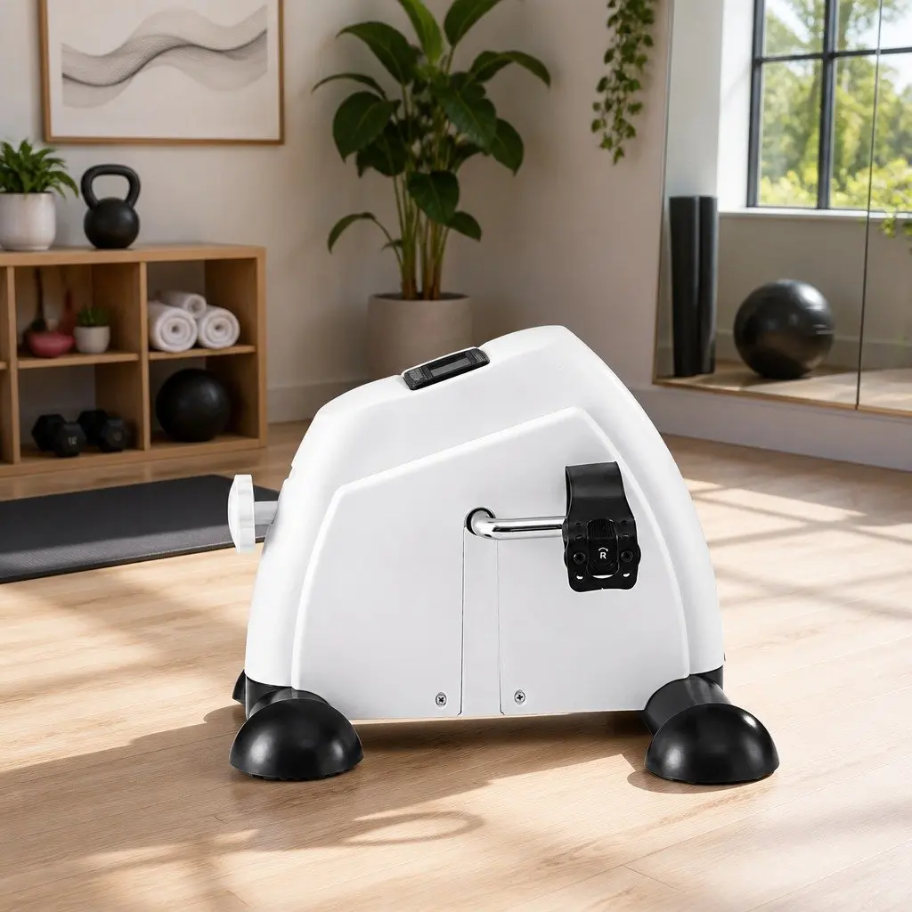 Mini Exercise Bike Portable Under Desk White