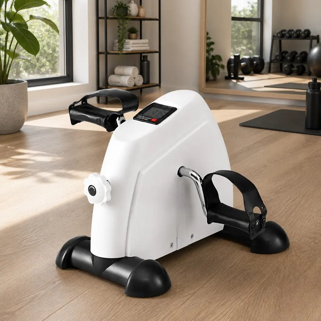 Mini Exercise Bike Portable Under Desk White