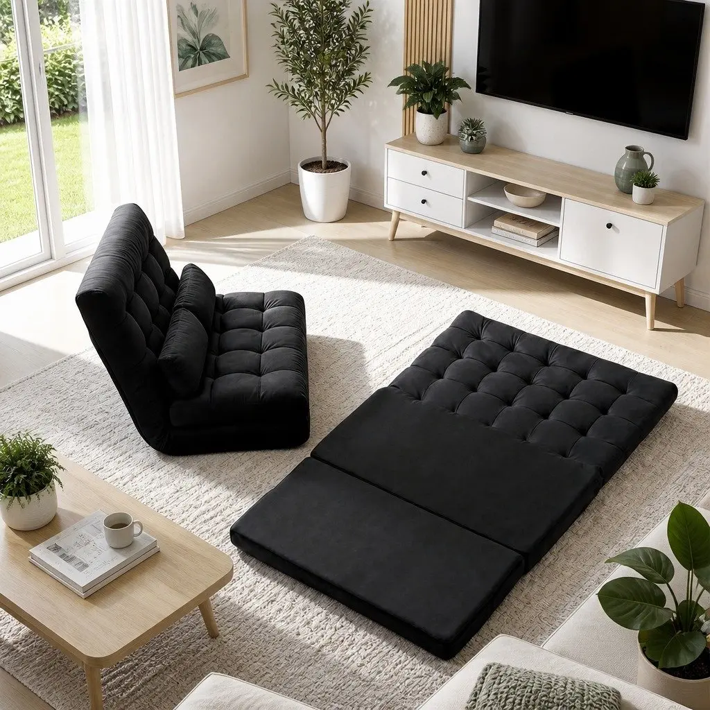 Floor Lounge Sofa Bed and Entertainment Unit