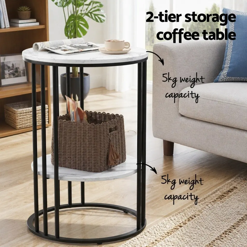 Floor Lounge Chair with Adjustable Positions and 2-Tier Coffee Table Bundle Living Room Set