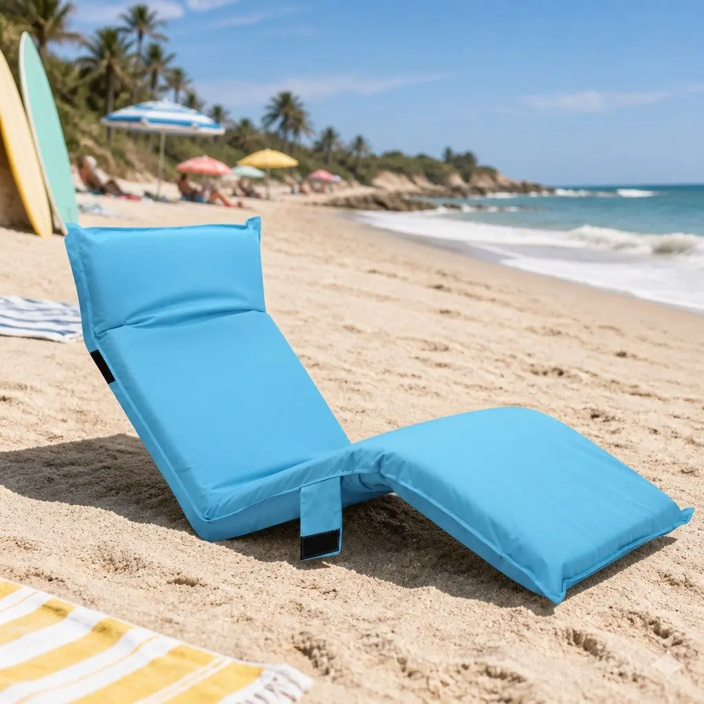 Adjustable Lounge Sofa Bed Recliner Lightweight Portable Indoor Outdoor Blue