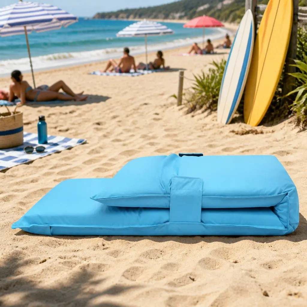 Adjustable Lounge Sofa Bed Recliner Lightweight Portable Indoor Outdoor Blue