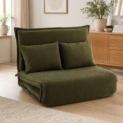 Cozy Up with Our Friendly Green Lounge Sofa Bed