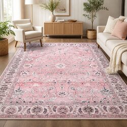 Your Friendly Vintage Floral Area Rug 200x290cm Pink