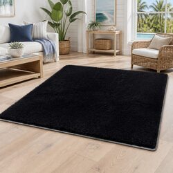Discover the Comfort of a Black Plush Shaggy Area Rug