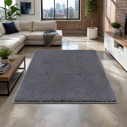 Friendly Dark Grey Shag Rug 200x290cm for Your Home