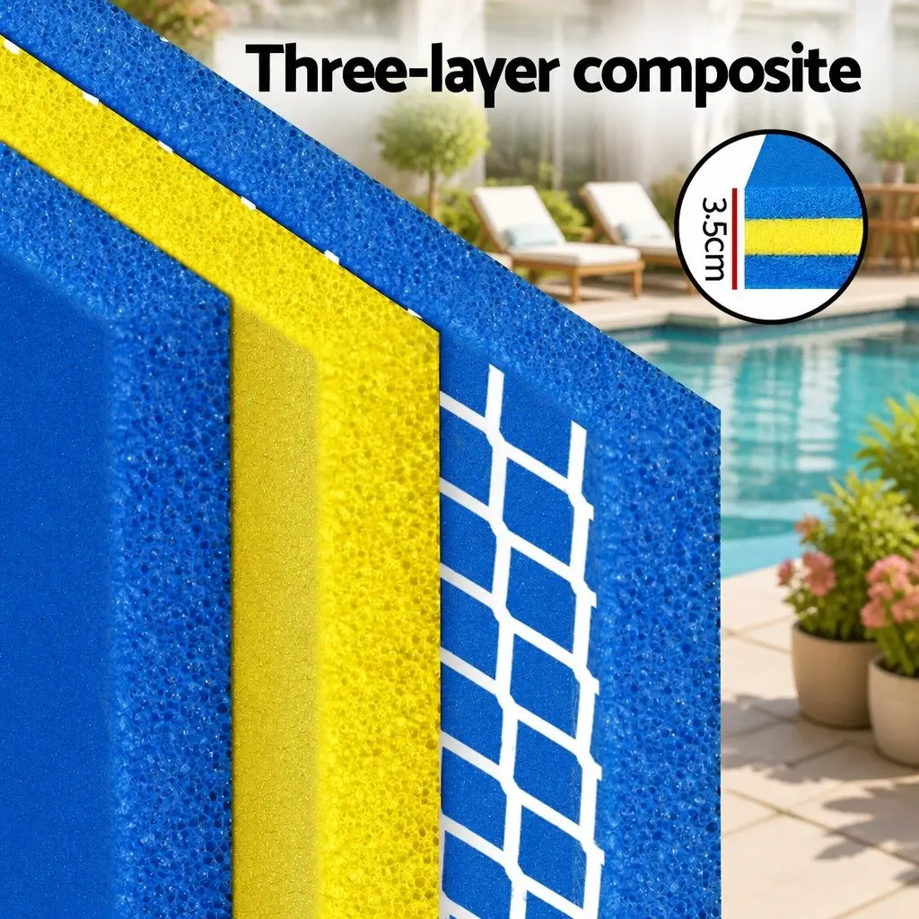 Floating Water Mat Three-layer XPE Foam 3.5x1.8m Pool Platform Multicolour