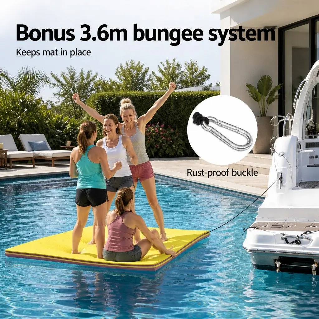 Floating Water Mat XPE Foam Pad 5.5x1.8m Yellow Black