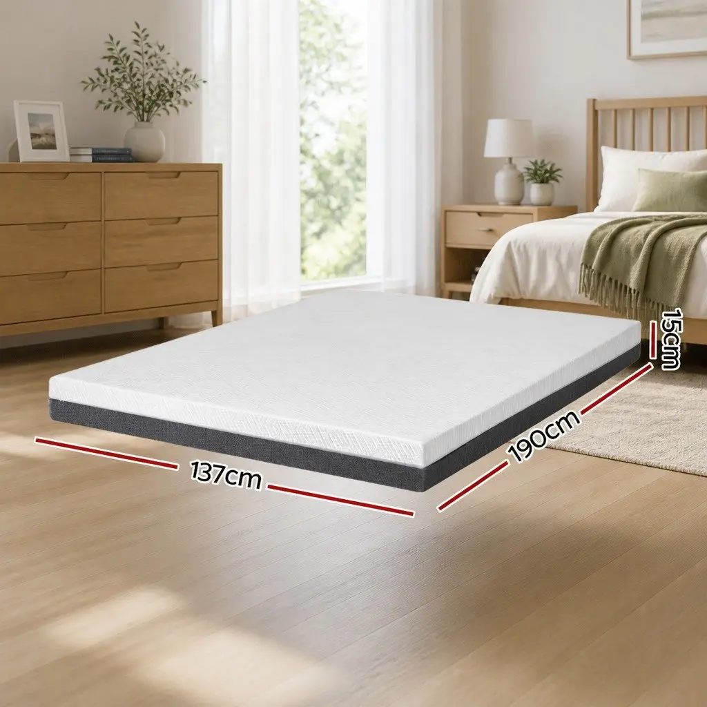 Memory Foam Mattress Double 15cm Cool Gel Soft Support Egg Crate Washable Cover
