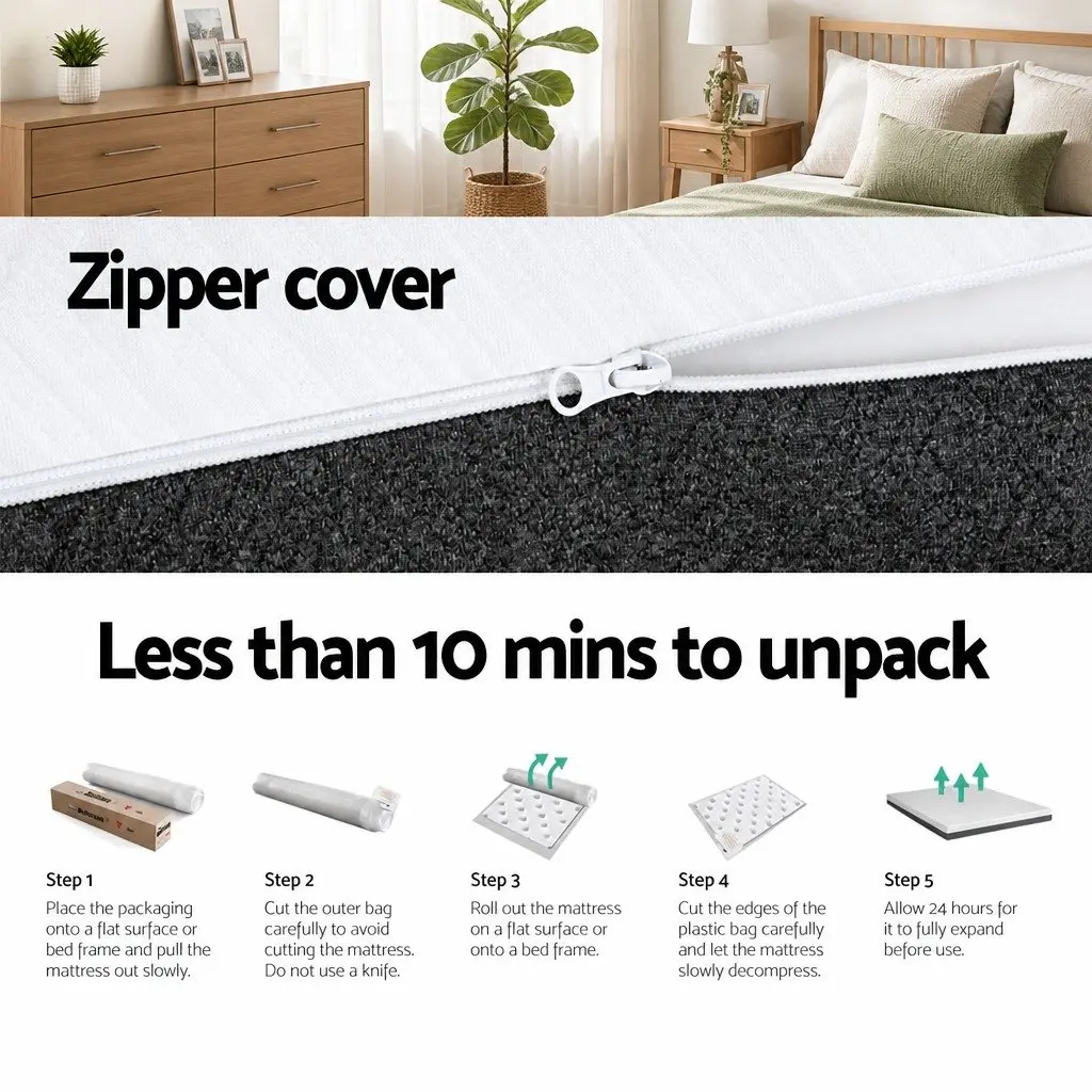 Memory Foam Mattress Double 15cm Cool Gel Soft Support Egg Crate Washable Cover